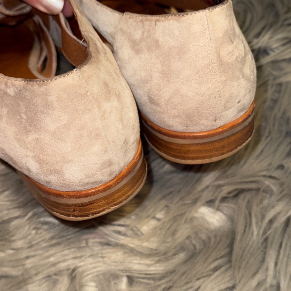 EUC Jeffrey Campbell Anthropologie Canela Woven Oxfords Tie Front Beige Size 9 - Picture 8 of 12